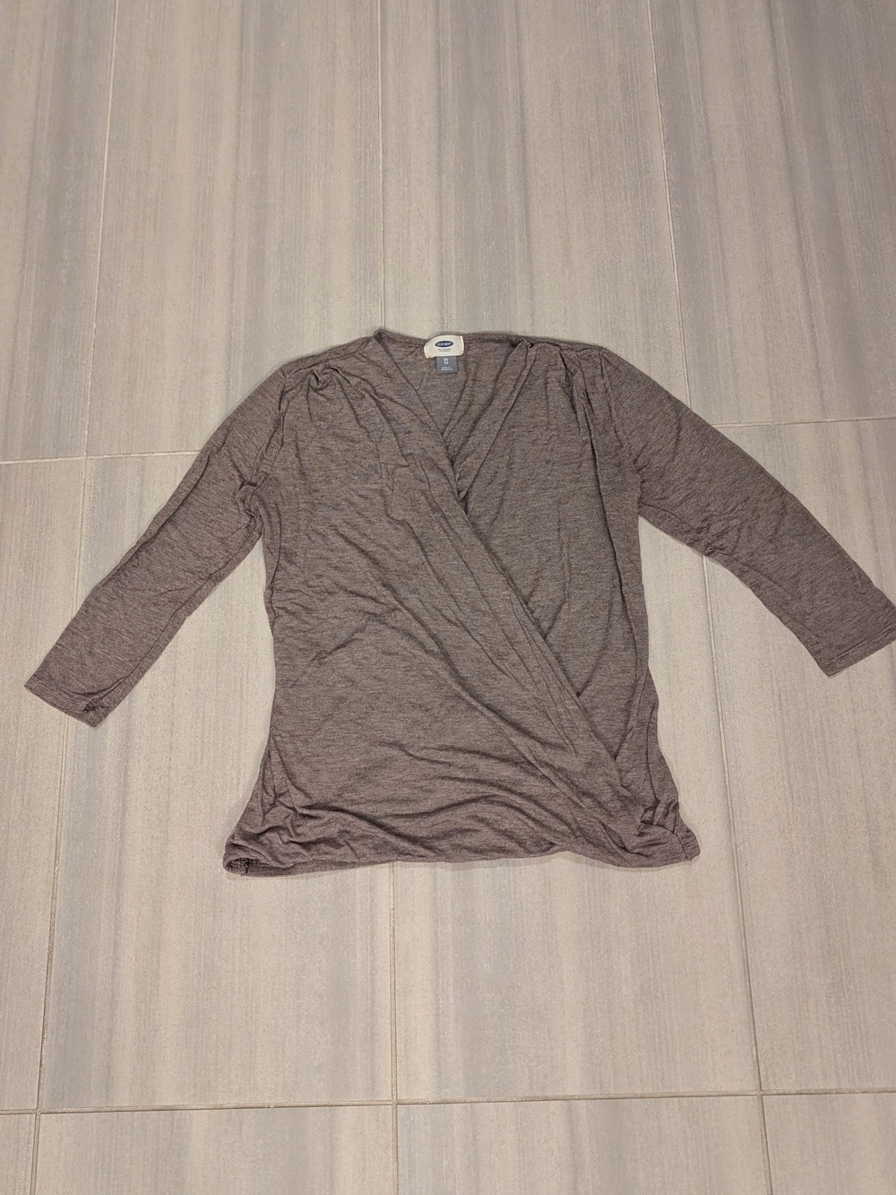 Old Navy Brown Wrap-Front Tunic Top